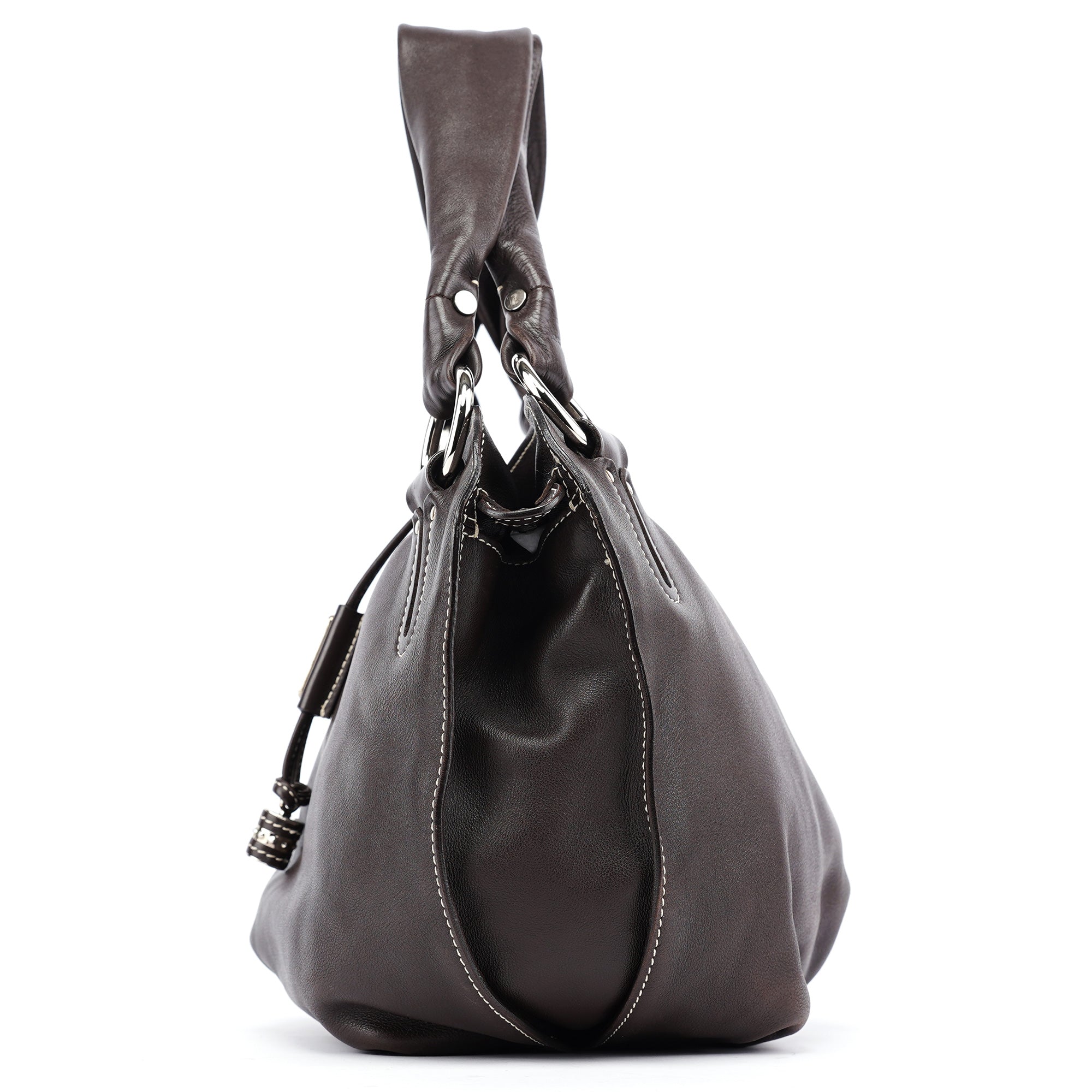 Celine Bittersweet Schultertasche aus braunem Leder