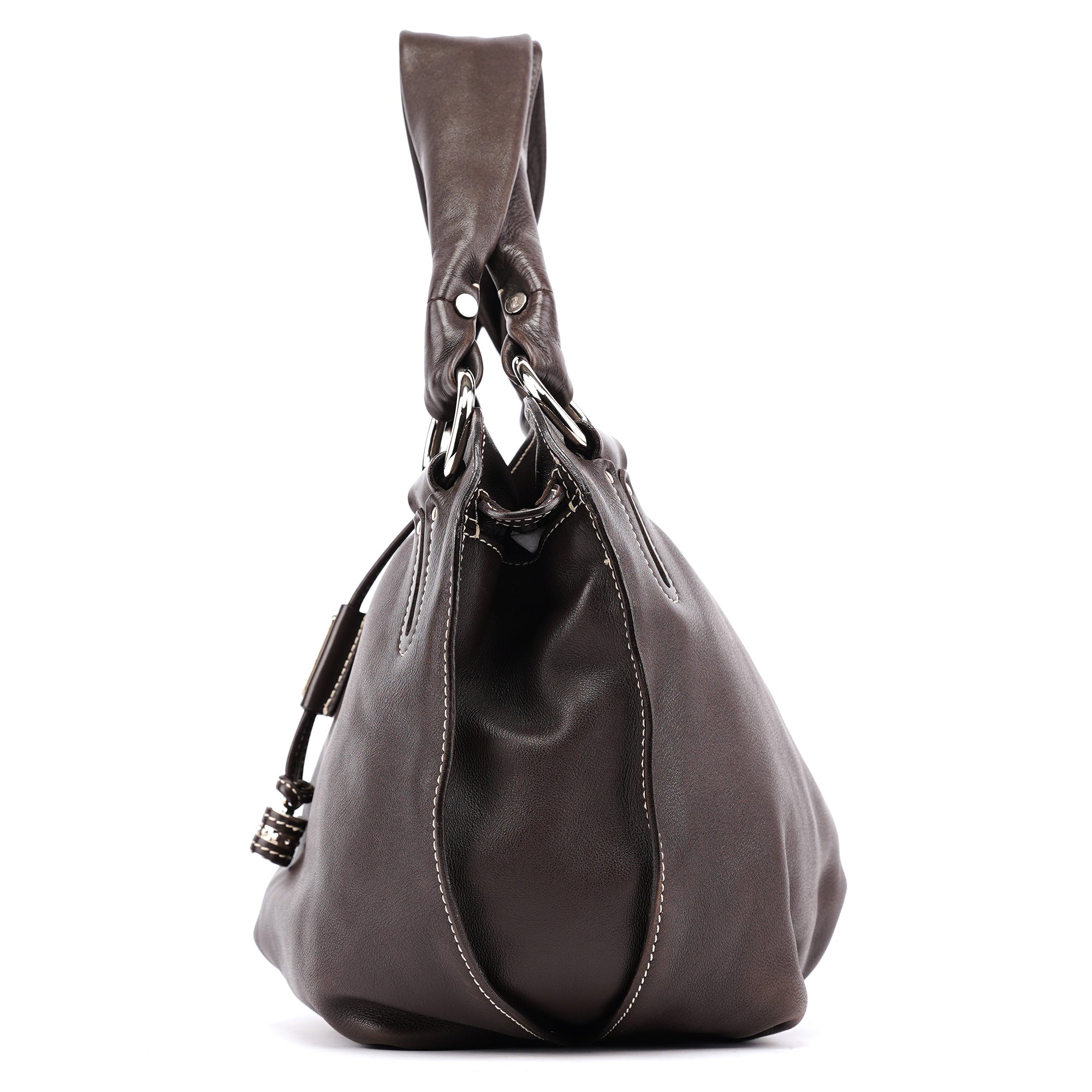 Celine Sac porté épaule Bittersweet en cuir marron