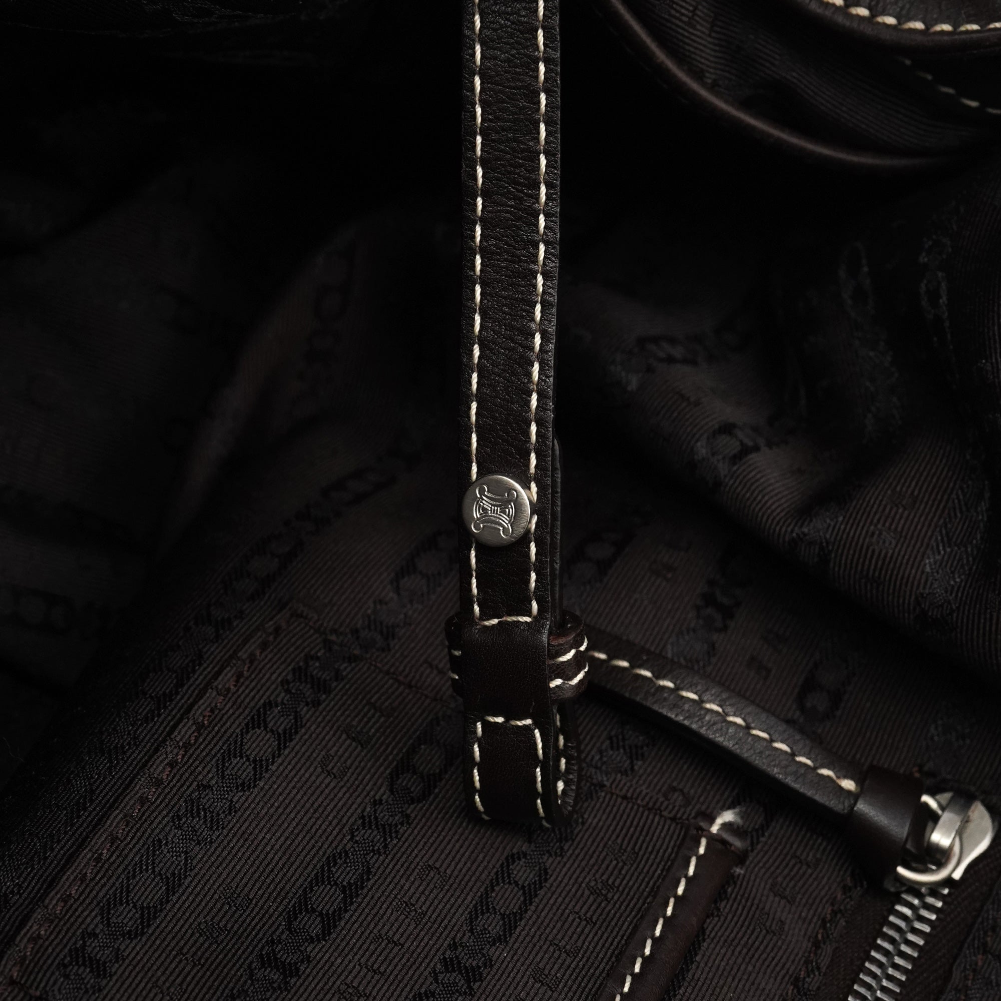 Celine Bittersweet Schultertasche aus braunem Leder