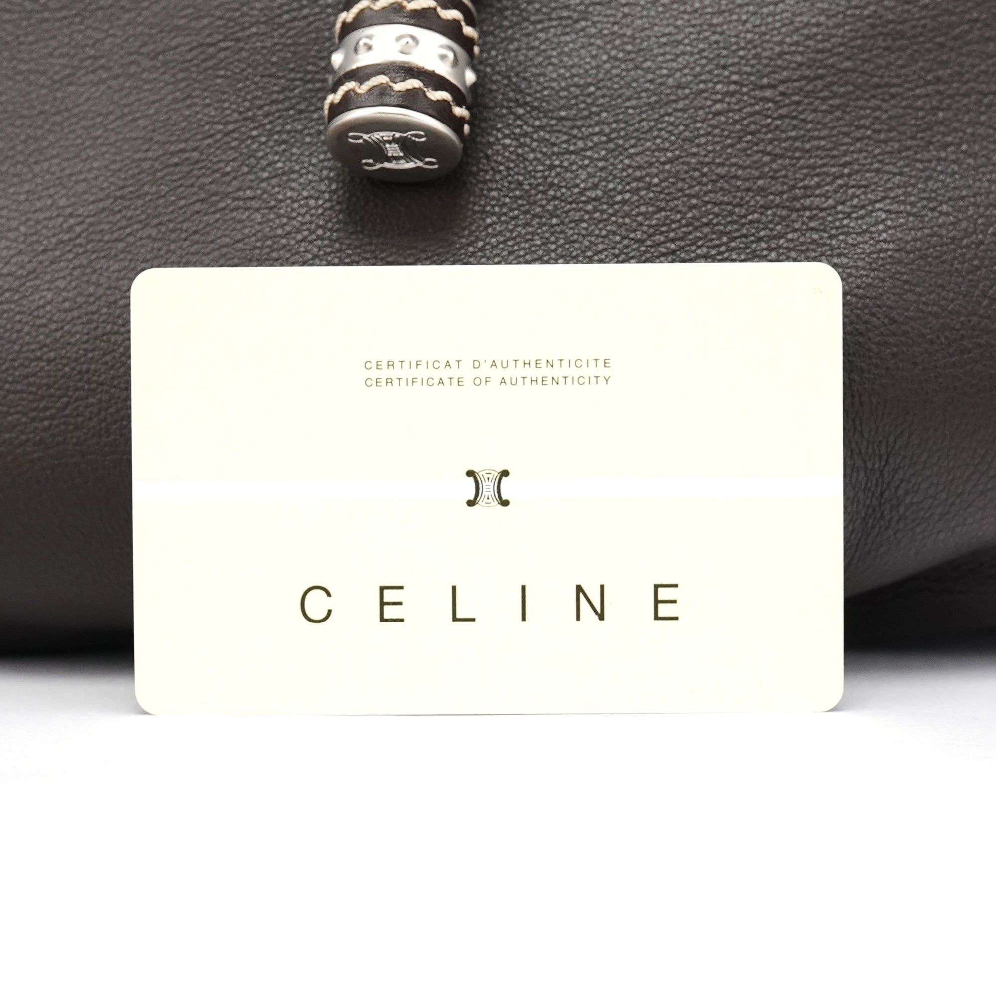 Celine Bittersweet Schultertasche aus braunem Leder