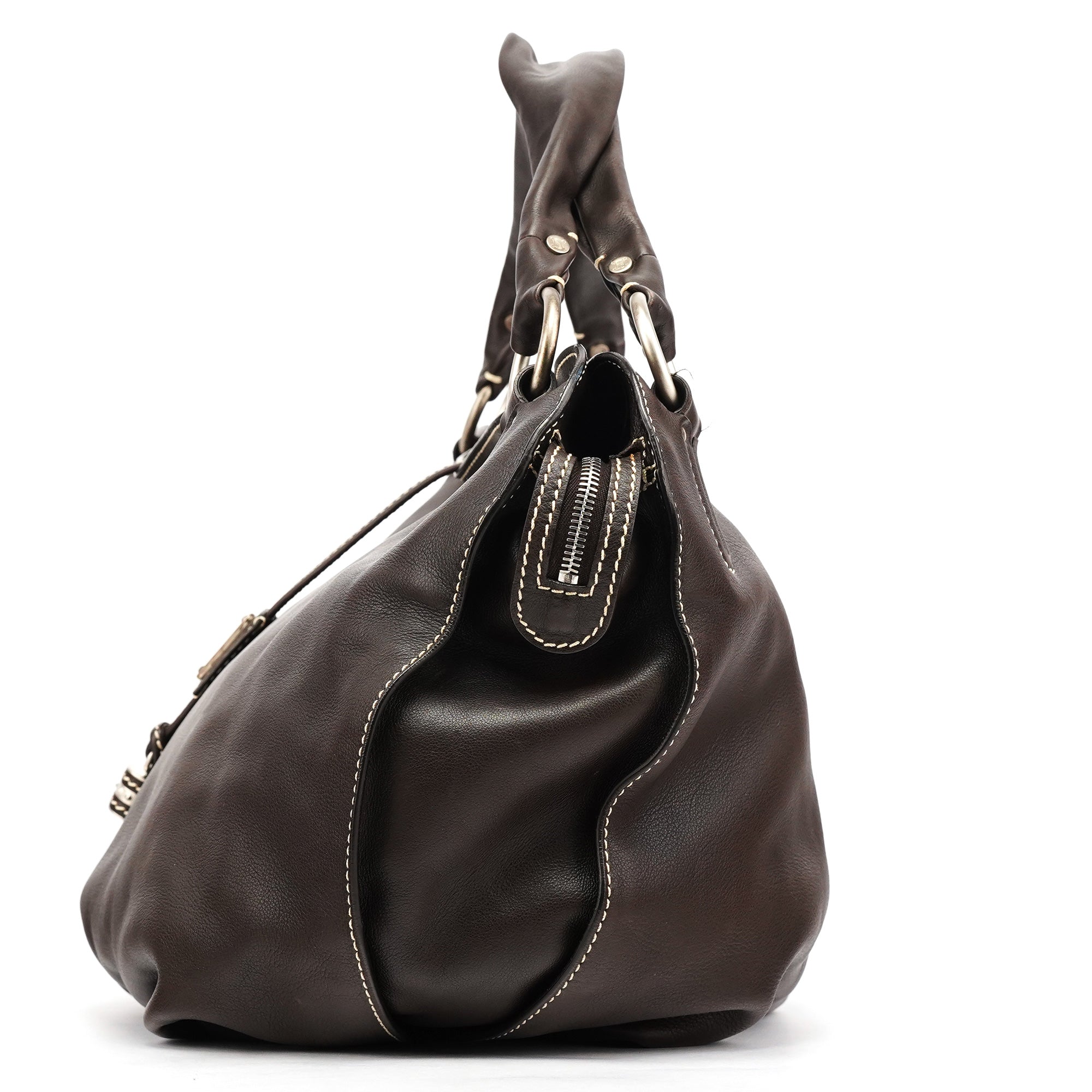 Celine Bittersweet Schultertasche aus braunem Leder