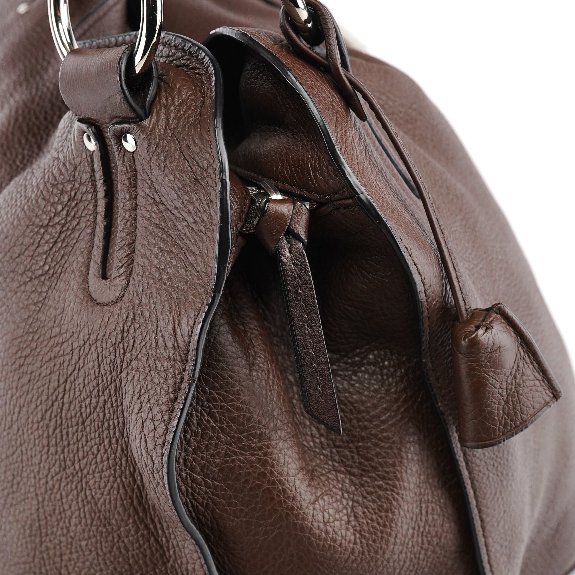 Celine Sac porté épaule Bittersweet en cuir marron