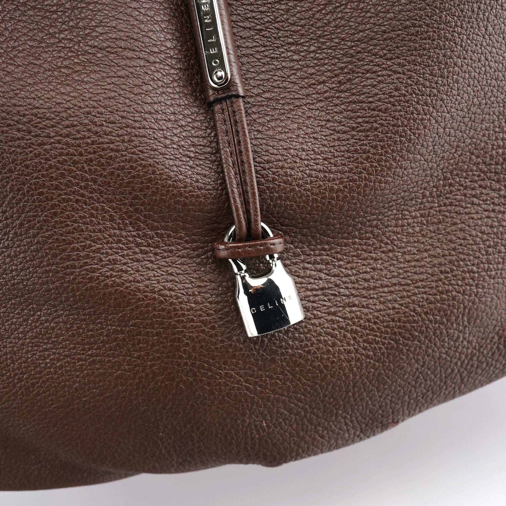 Celine Sac porté épaule Bittersweet en cuir marron