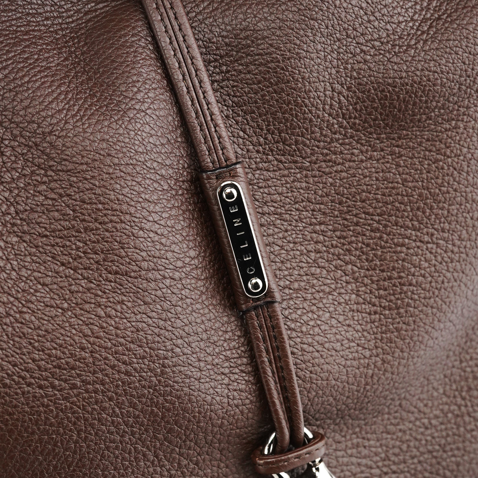 Celine Sac porté épaule Bittersweet en cuir marron