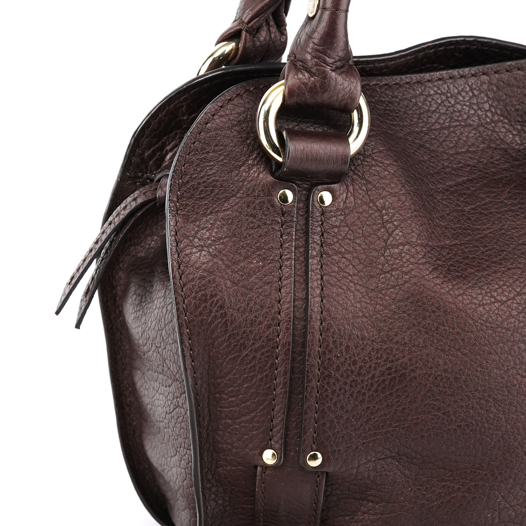 Celine Sac porté épaule Bittersweet en cuir marron