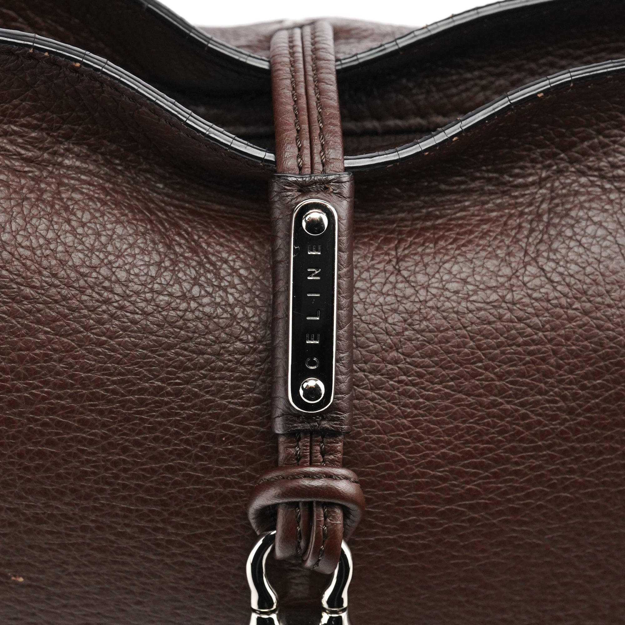 Celine Sac porté épaule Bittersweet en cuir marron