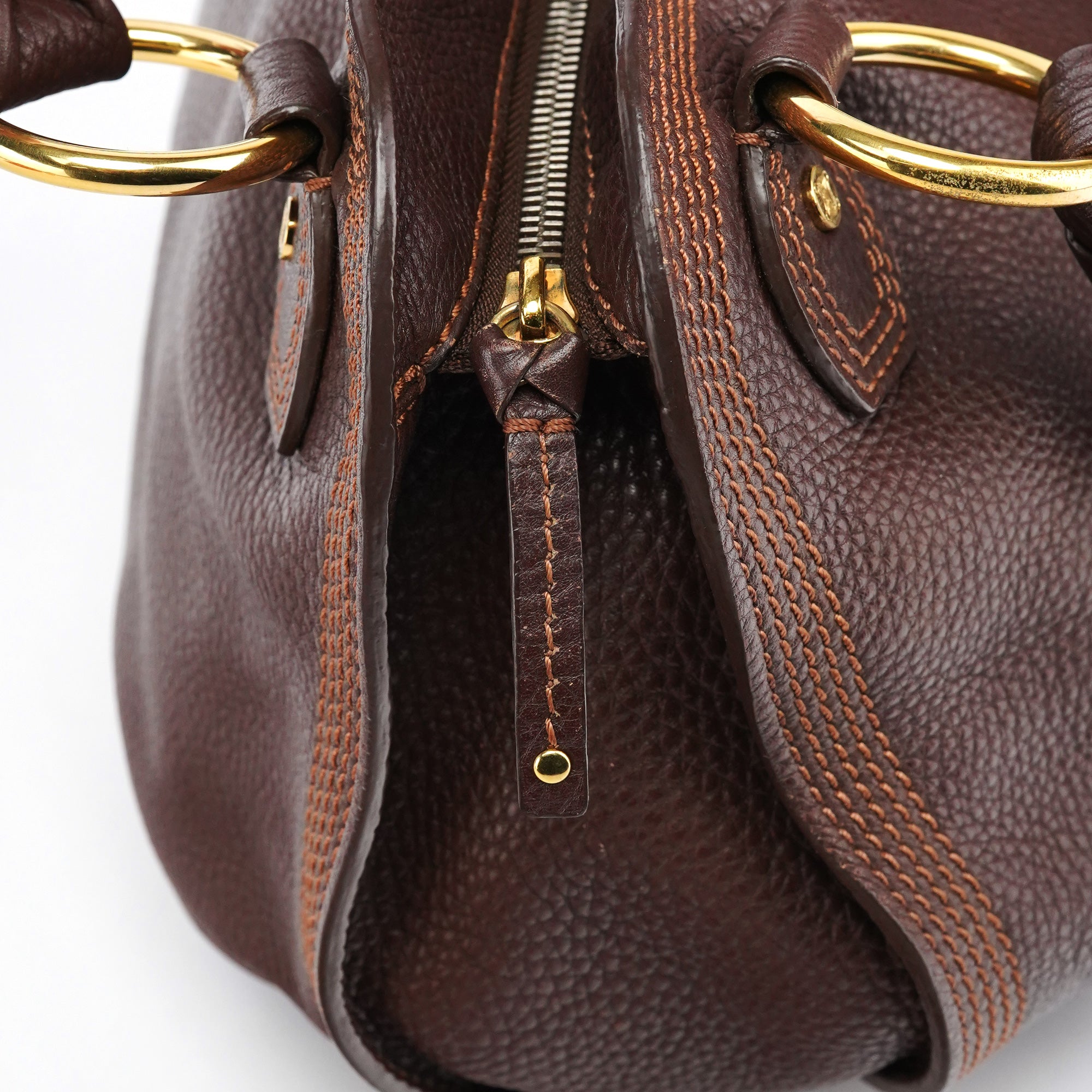 Celine Sac porté épaule Bittersweet en cuir marron