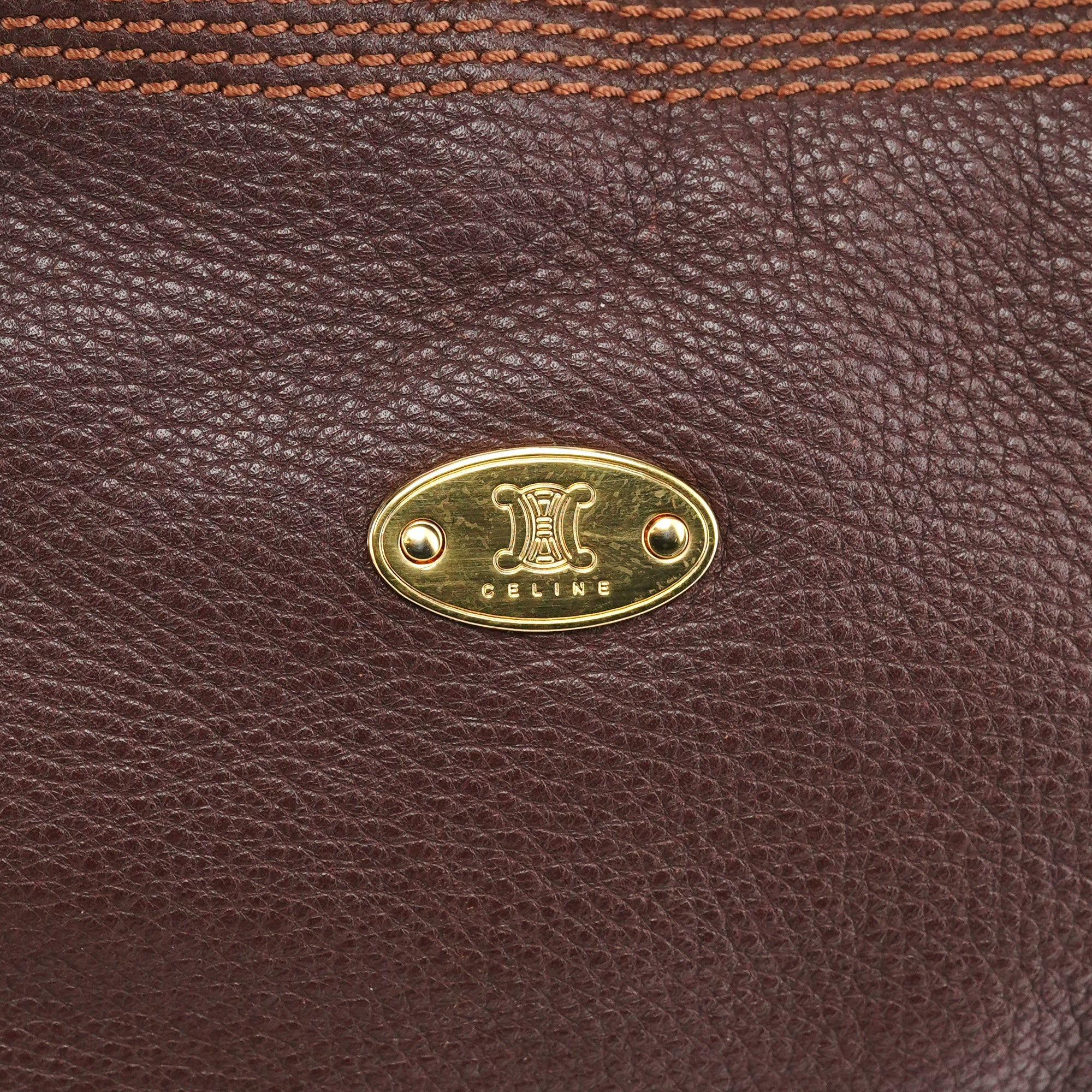 Celine Sac porté épaule Bittersweet en cuir marron