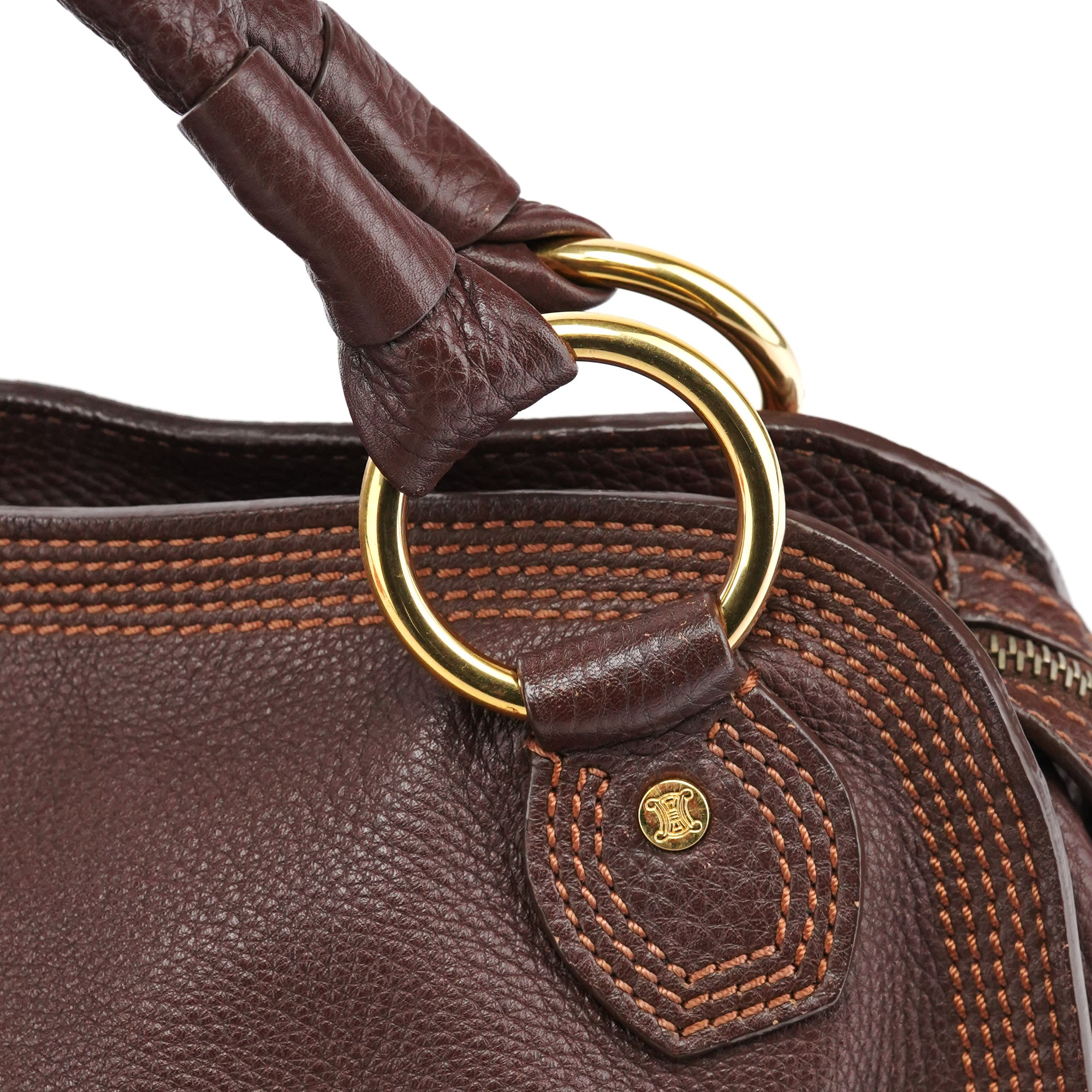 Celine Sac porté épaule Bittersweet en cuir marron