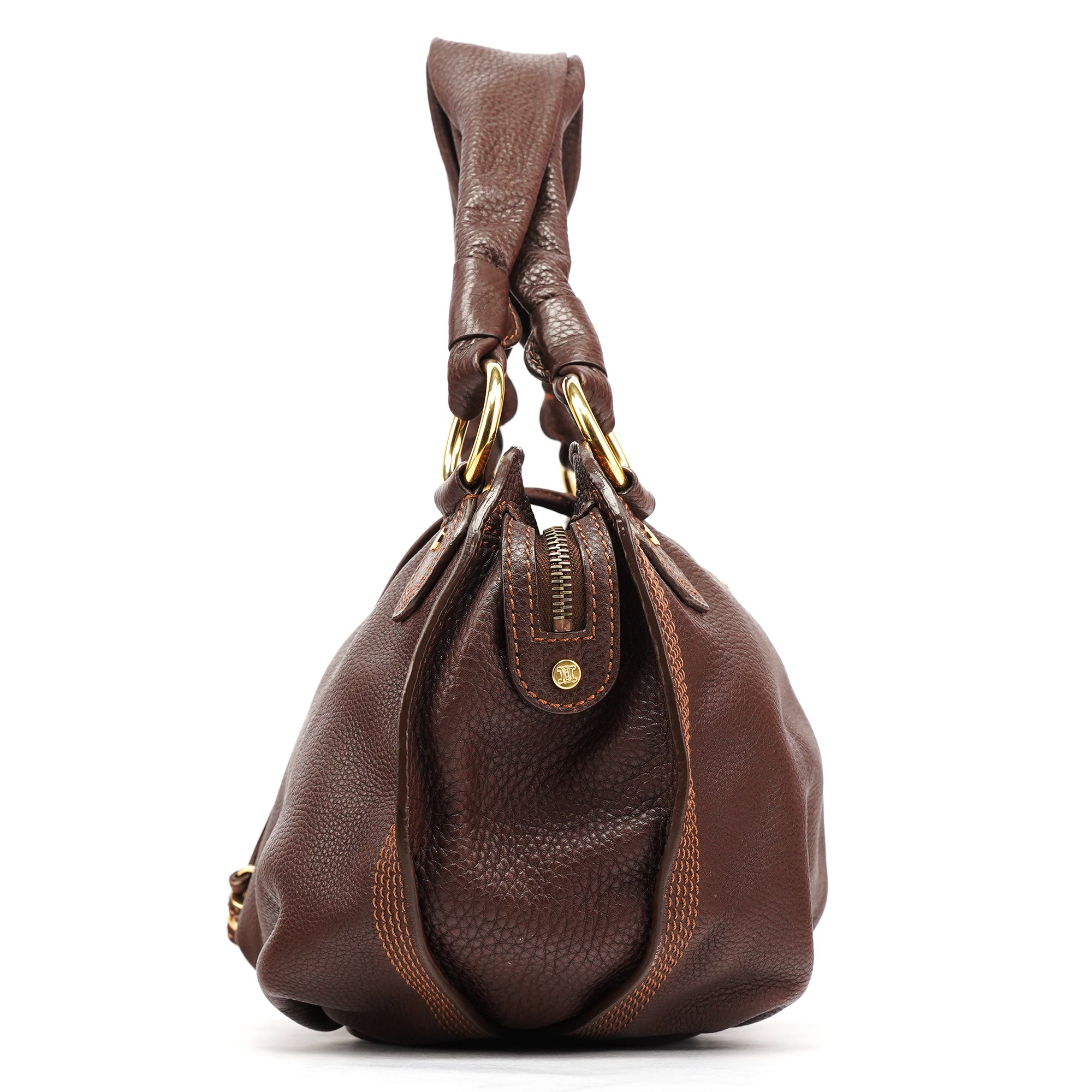 Celine Sac porté épaule Bittersweet en cuir marron