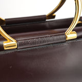 Celine Brown Leather Gold 2-Way Top Handle Bag