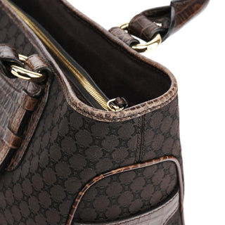 Celine Brown Leather Monogram Boogie Tote Bag