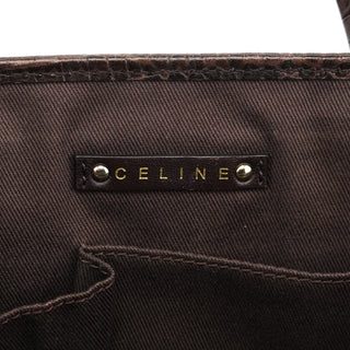 Celine Brown Leather Monogram Boogie Tote Bag