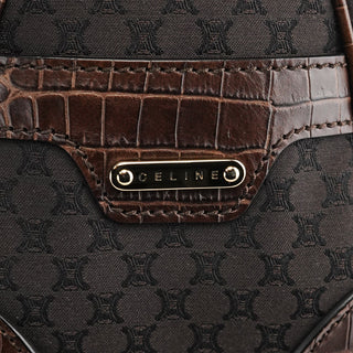 Celine Brown Leather Monogram Boogie Tote Bag