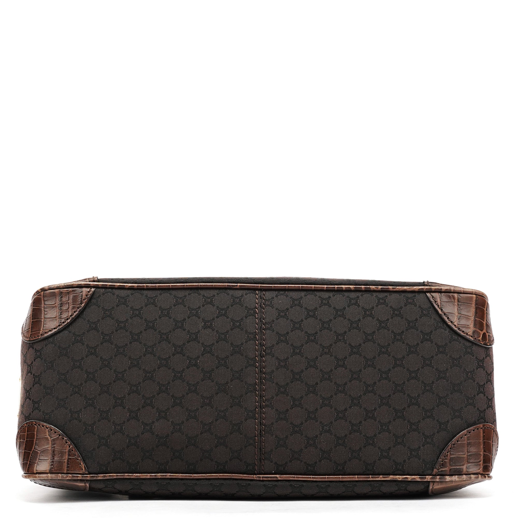 Celine Brown Leather Monogram Boogie Tote Bag