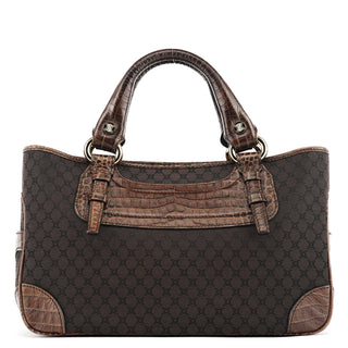 Celine Brown Leather Monogram Boogie Tote Bag