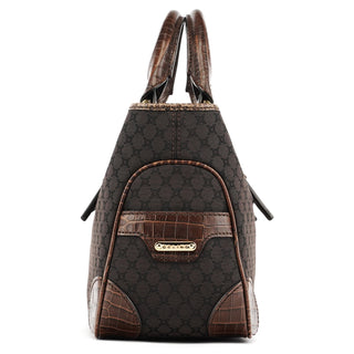 Celine Brown Leather Monogram Boogie Tote Bag