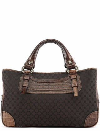 Celine Brown Leather Monogram Boogie Tote Bag