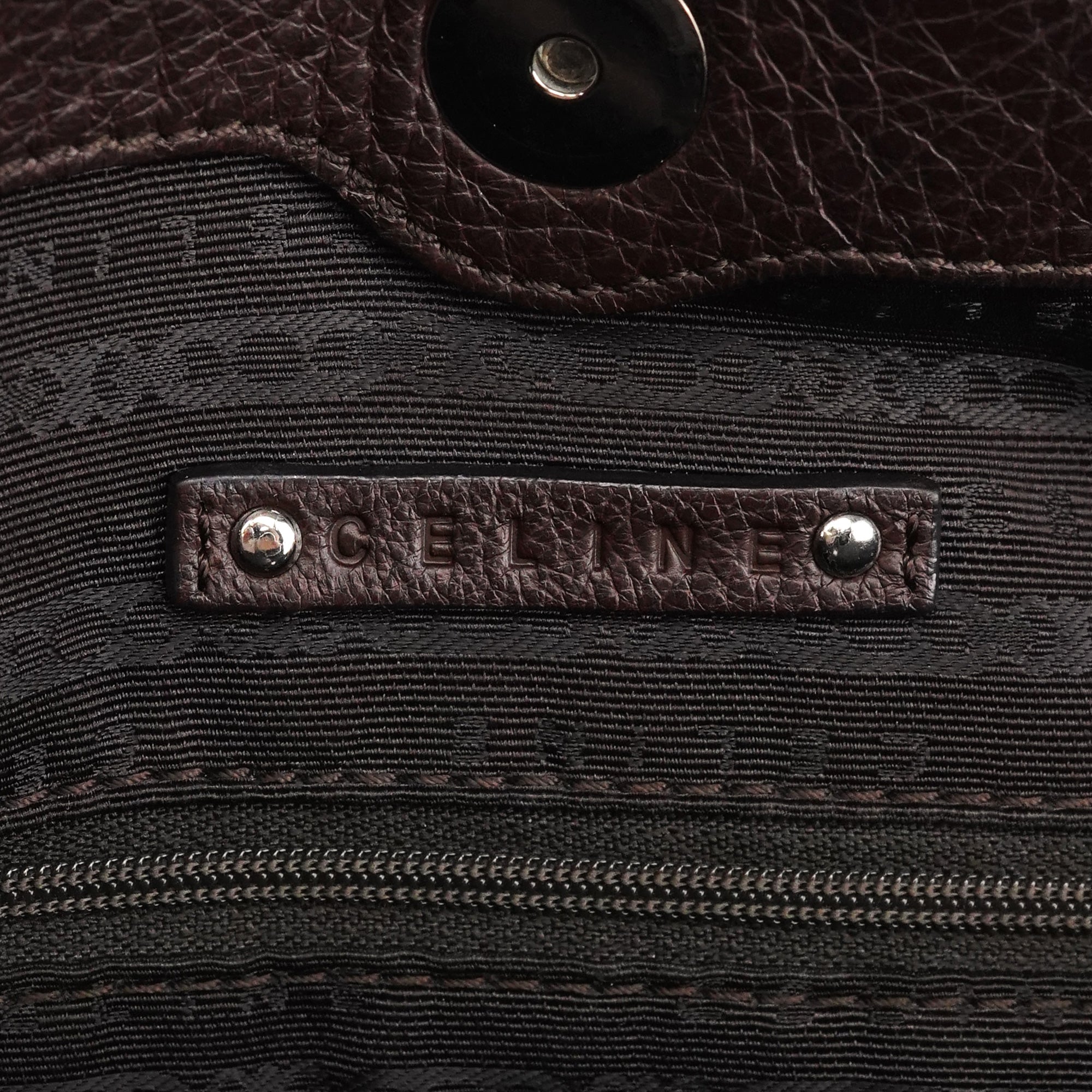 Celine Sac deux portés Pillow en cuir marron