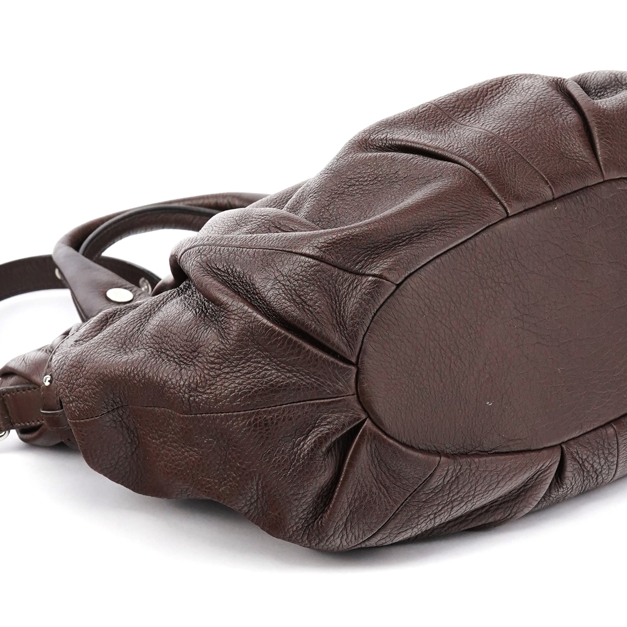 Celine Sac deux portés Pillow en cuir marron