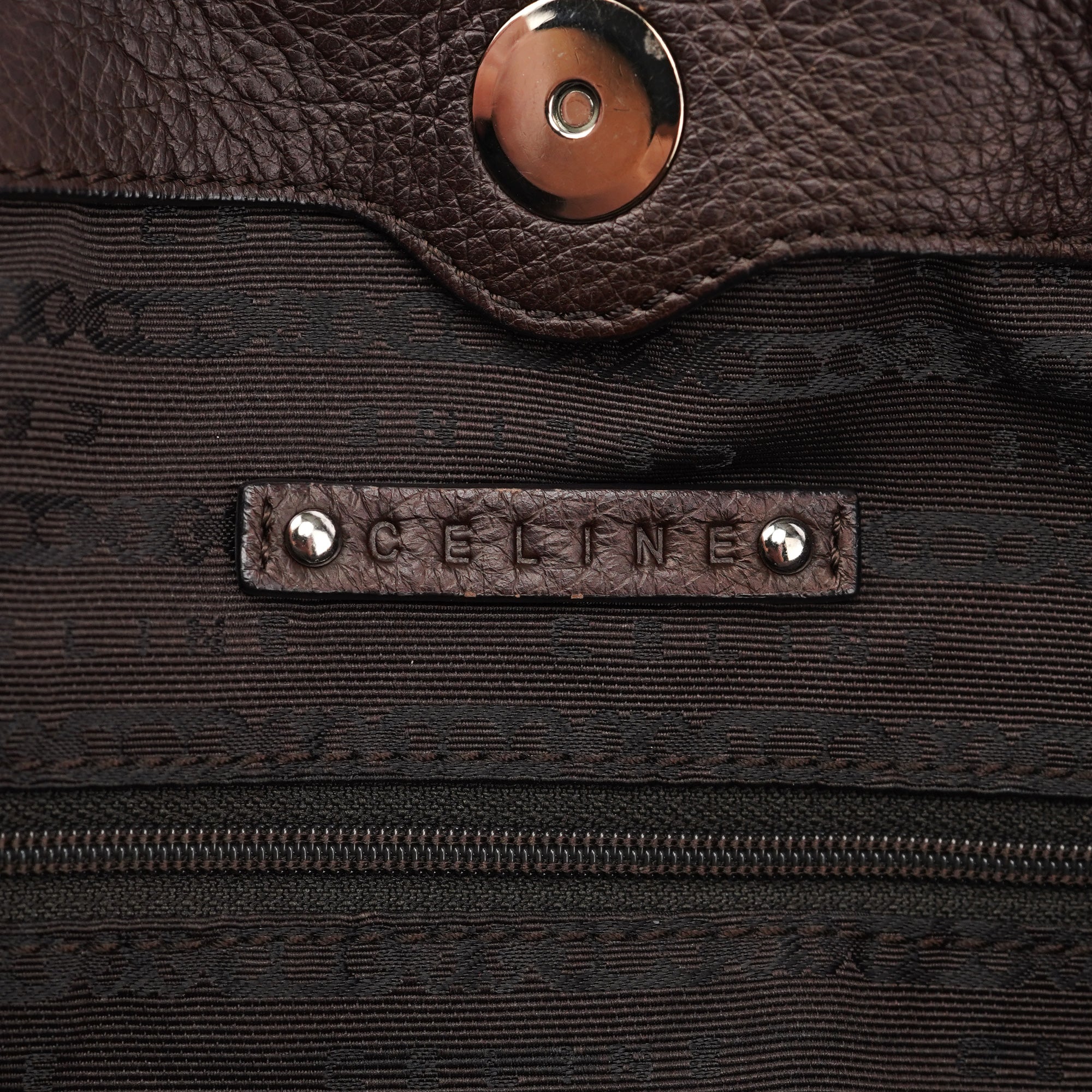 Celine Brown Leather Pillow 2-Way Tote Bag