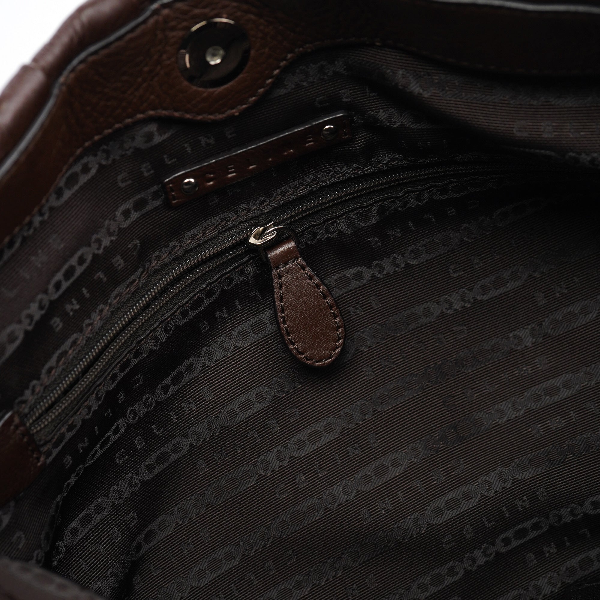Celine Brown Leather Pillow Tote Bag