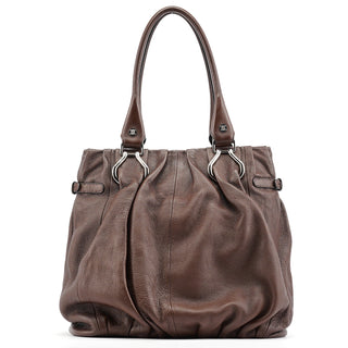 Celine Brown Leather Pillow Tote Bag