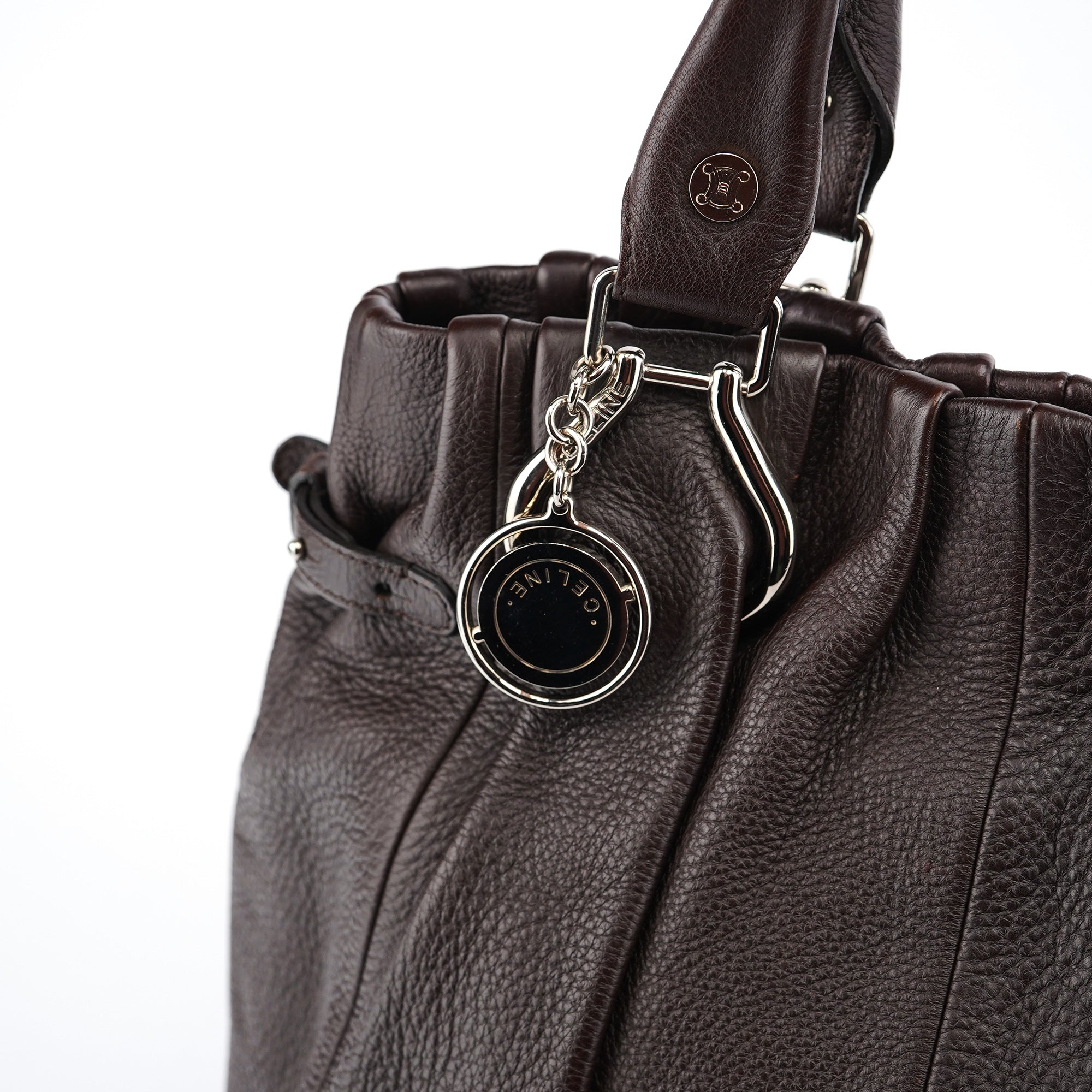 Celine Brown Leather Pillow Tote Bag