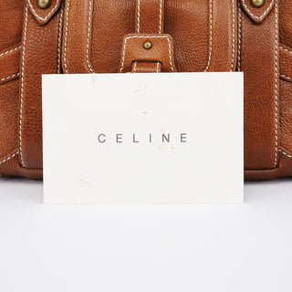 Celine Brown Leather Triomphe Tote Bag