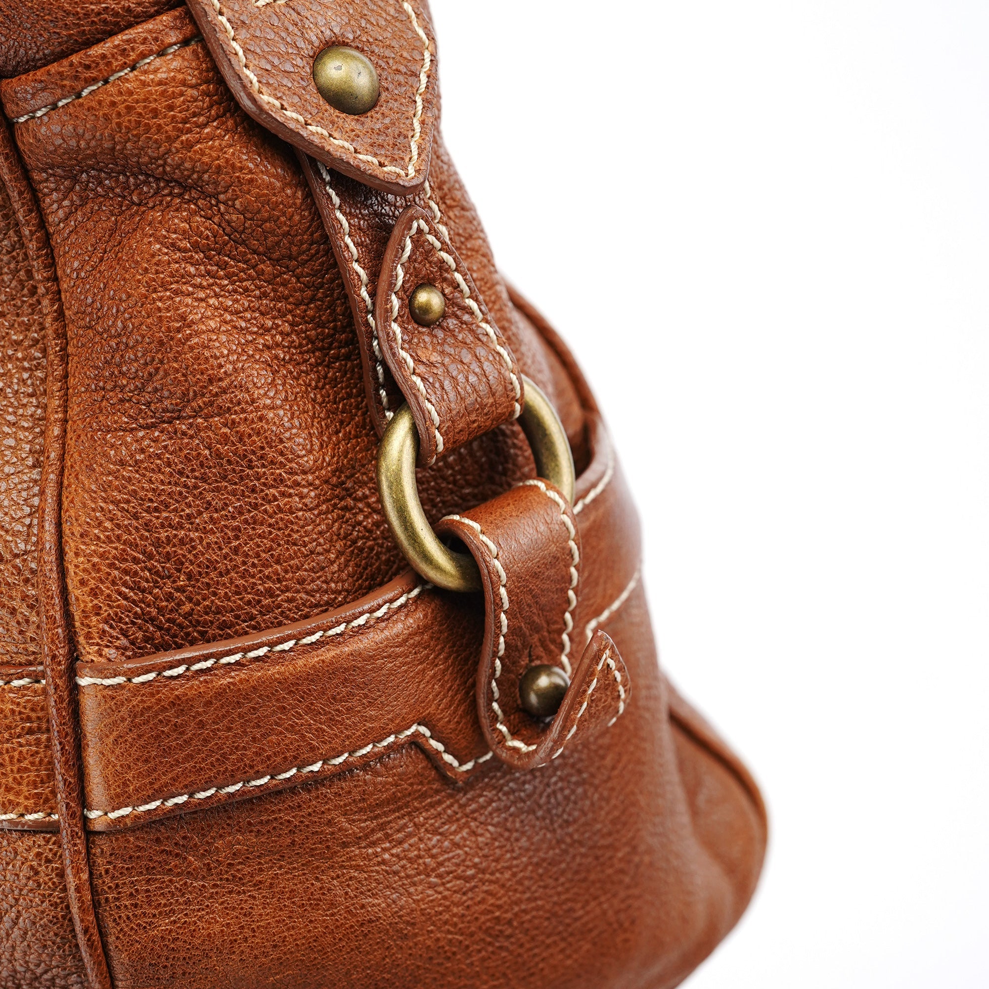 Celine Brown Leather Triomphe Tote Bag