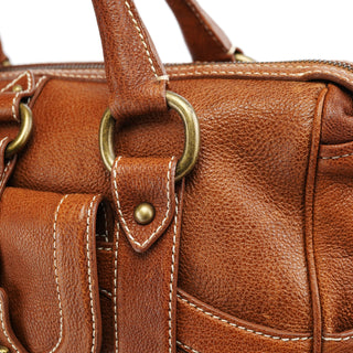 Celine Brown Leather Triomphe Tote Bag