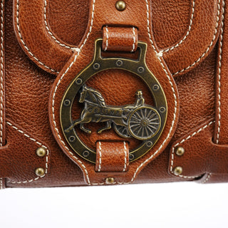 Celine Brown Leather Triomphe Tote Bag