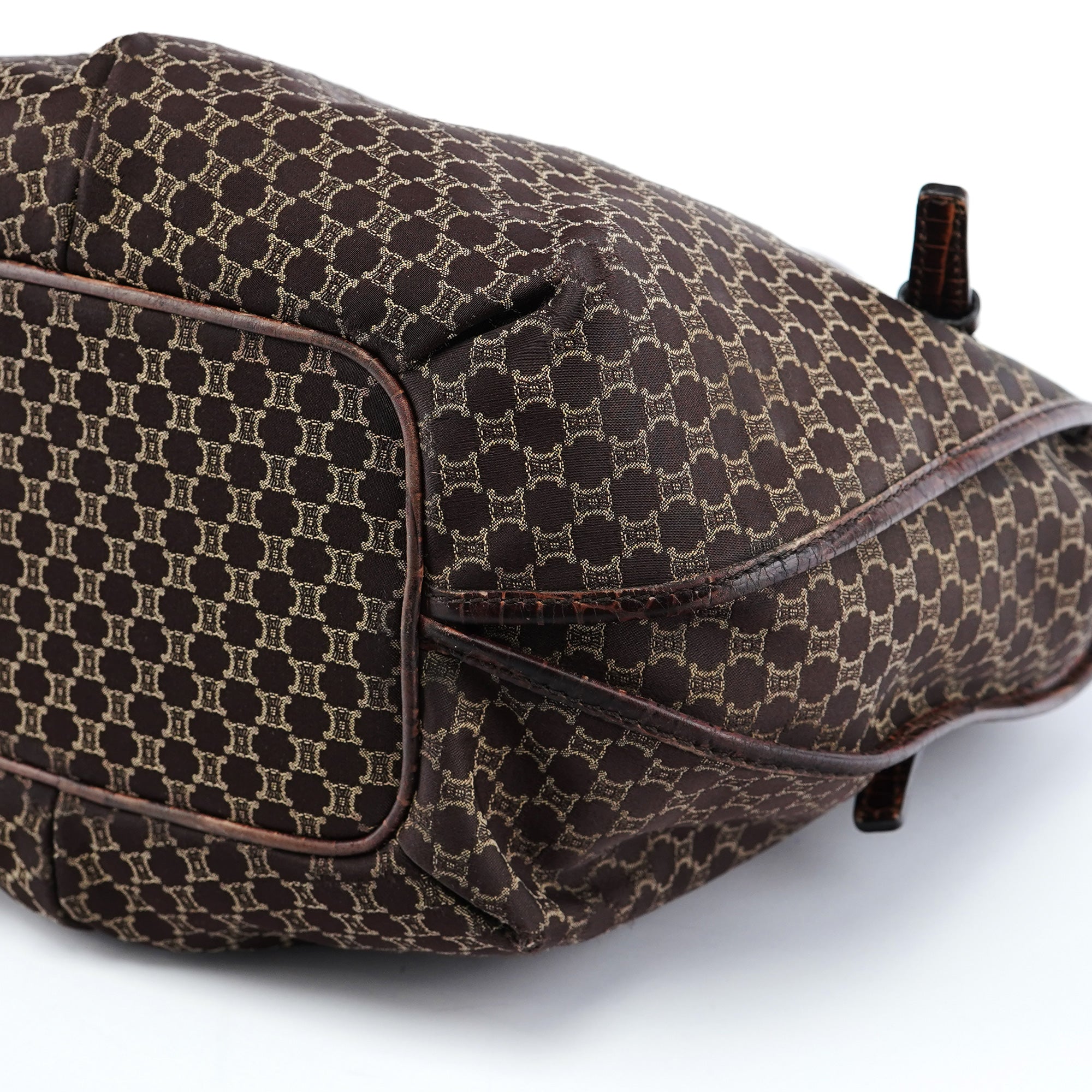 Celine Sac porté épaule Bittersweet en toile Macadam marron