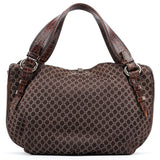 Celine Sac porté épaule Bittersweet en toile Macadam marron