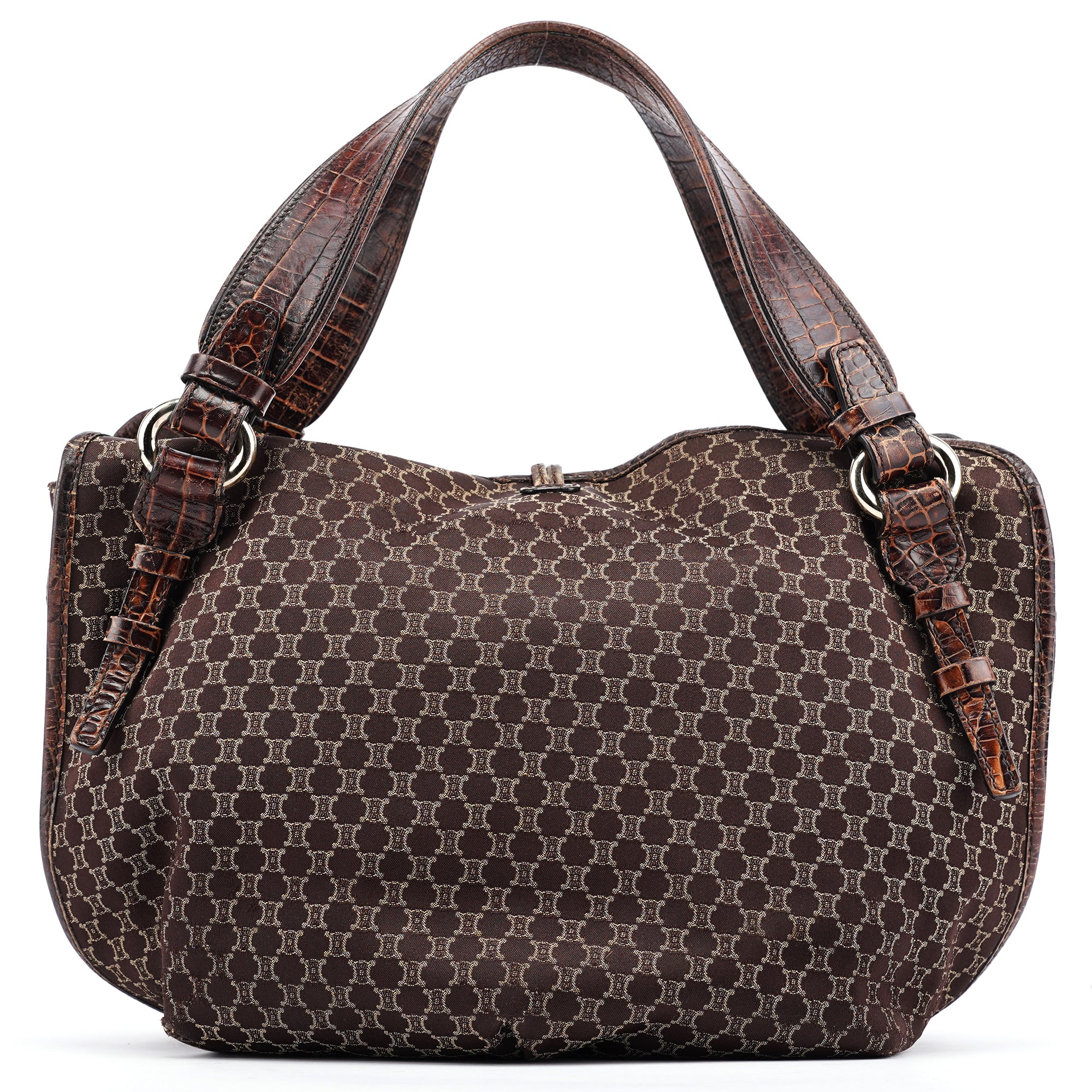 Celine Sac porté épaule Bittersweet en toile Macadam marron