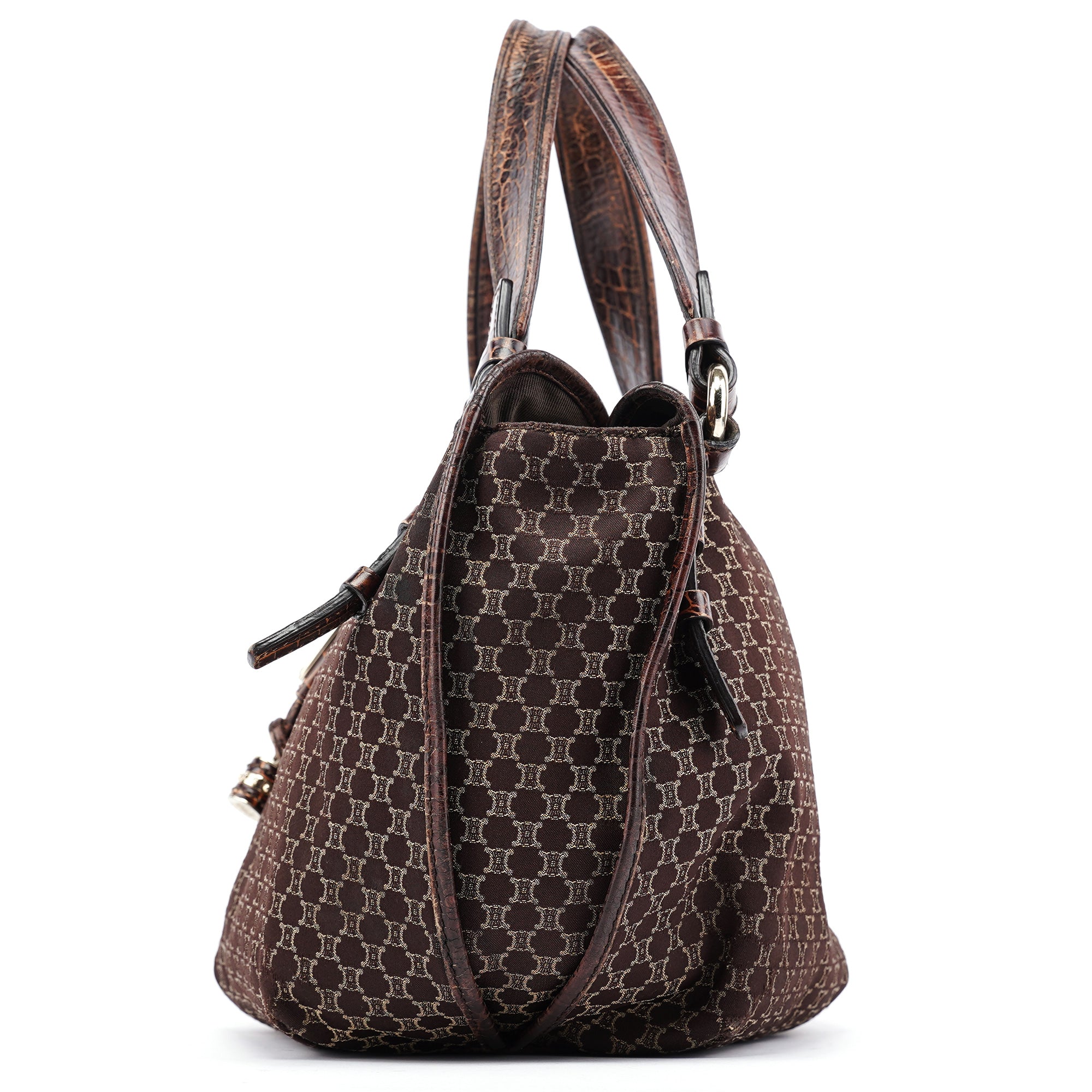 Celine Sac porté épaule Bittersweet en toile Macadam marron