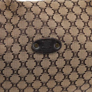 Celine Brown Macadam Canvas Leather Shoulder Bag