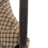 Celine Brown Macadam Canvas Leather Shoulder Bag