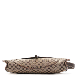 Celine Brown Macadam Canvas Leather Shoulder Bag