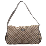 Celine Brown Macadam Canvas Leather Shoulder Bag