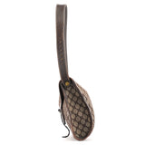 Celine Brown Macadam Canvas Leather Shoulder Bag