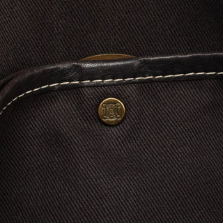 Celine Brown Macadam Canvas Leather Shoulder Bag