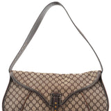 Celine Brown Macadam Canvas Leather Shoulder Bag