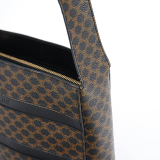 Celine Brown Macadam Canvas Shoulder Bag