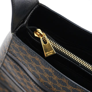 Celine Brown Macadam Canvas Shoulder Bag