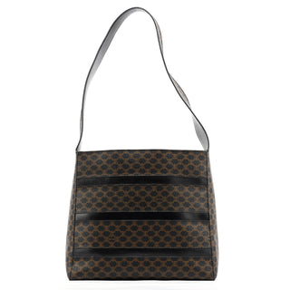 Celine Brown Macadam Canvas Shoulder Bag