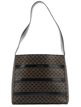 Celine Brown Macadam Canvas Shoulder Bag
