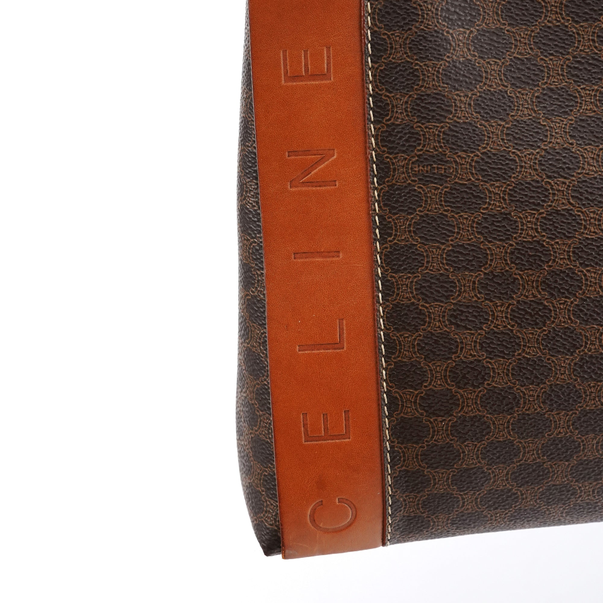 Celine Sac cabas logo en toile Macadam marron
