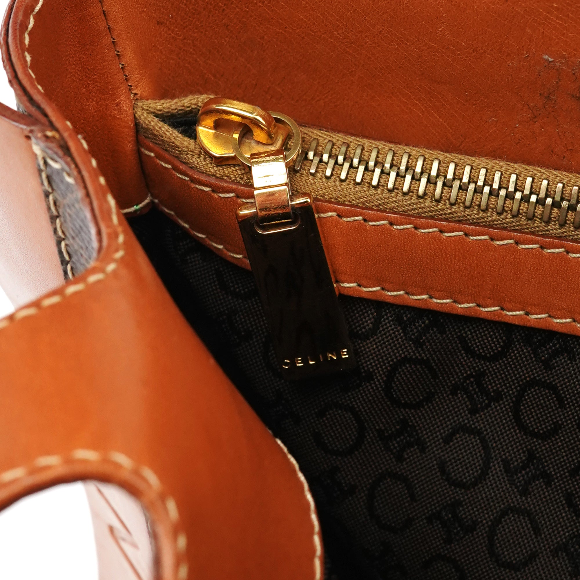 Celine Sac cabas logo en toile Macadam marron