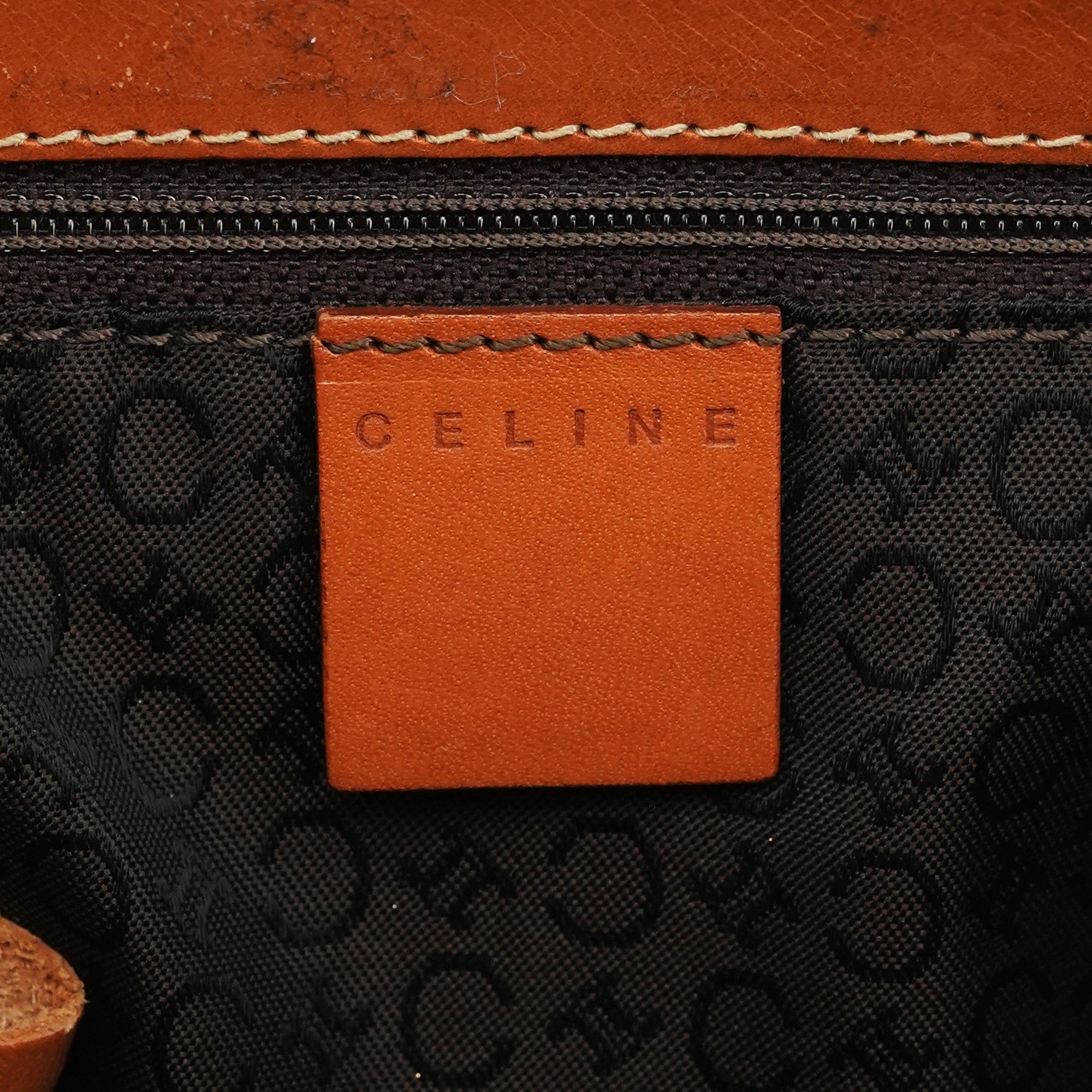 Celine Sac cabas logo en toile Macadam marron